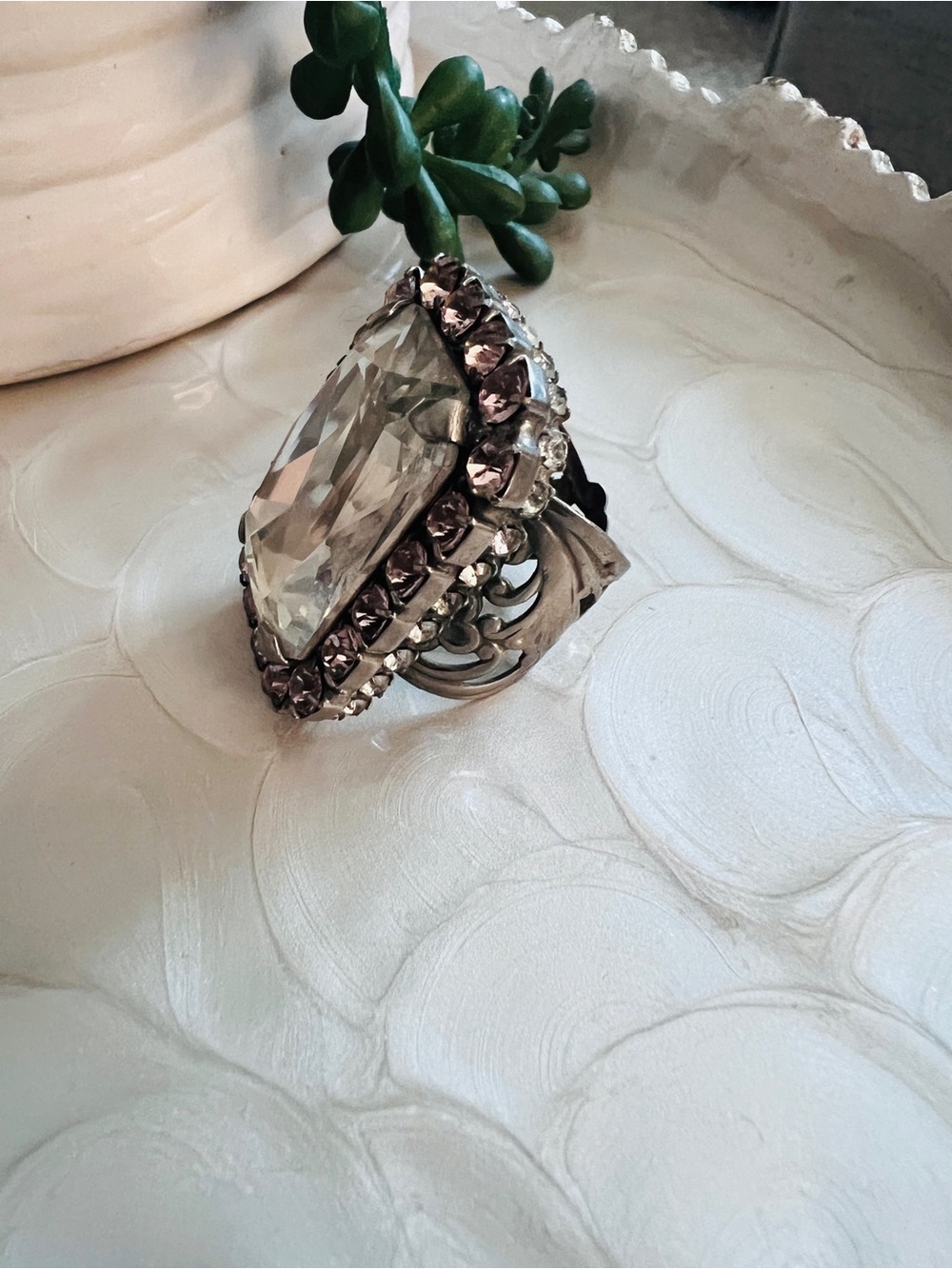 Sorrelli Snow Bunny Crystal Ring with Pink Halo - Picture 3 of 4